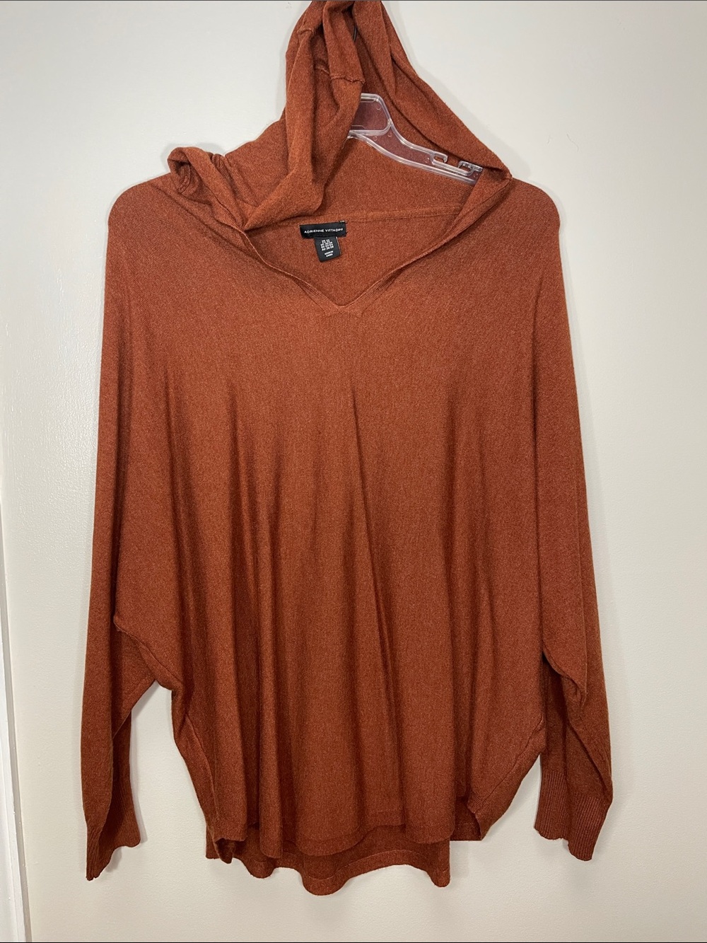 Adrienne Vittadini Rust Hooded Turtleneck Sweater